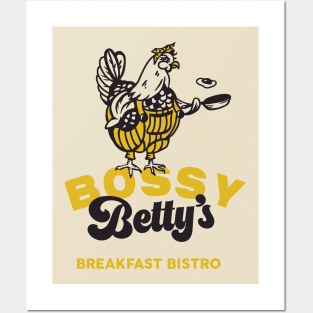 Bossy Betty's Breakfast Bistro. Cool Chicken Cooking Eggs Art Posters and Art